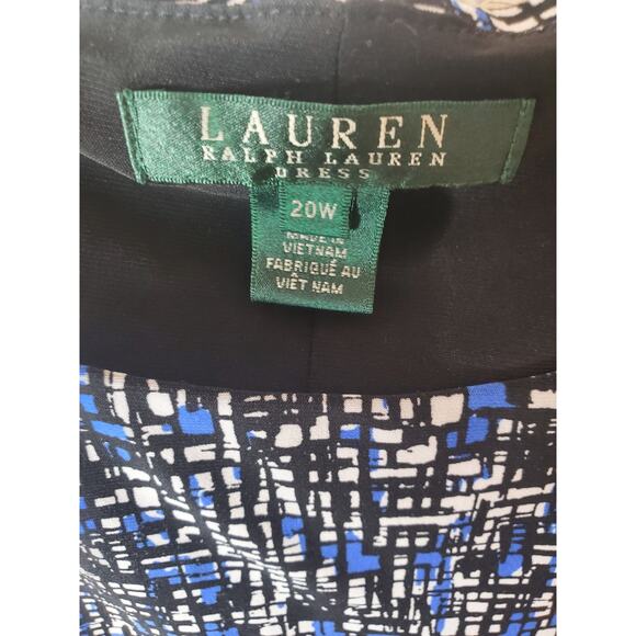 LAUREN Ralph Lauren Black/Black/White Sheath Dress, 20W - Picture 5 of 6